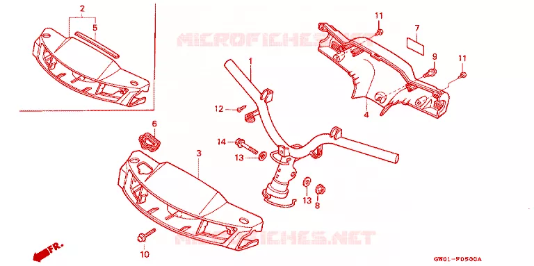 GUIDON - CARENAGE Honda SCOOTER 50 DIO 1988  SK50MJ