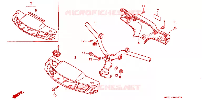 GUIDON - CARENAGE Honda SCOOTER 50 DIO 1989  SK50MK