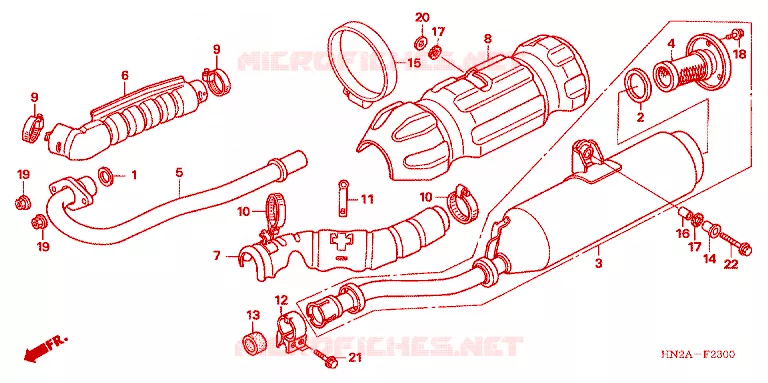 SILENCIEUX D'ECHAPPEMENT Honda ATV 500 FOURTRAX 2008  TRX500FA8