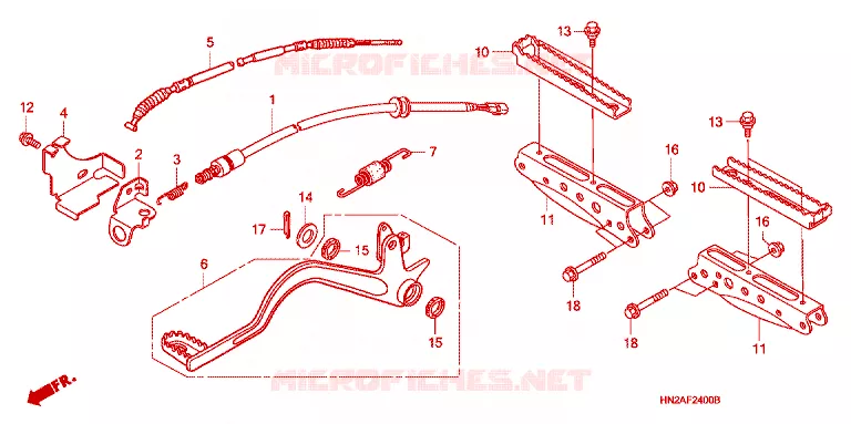 PEDALE - REPOSE PIED Honda ATV 500 FOURTRAX 2008  TRX500FA8