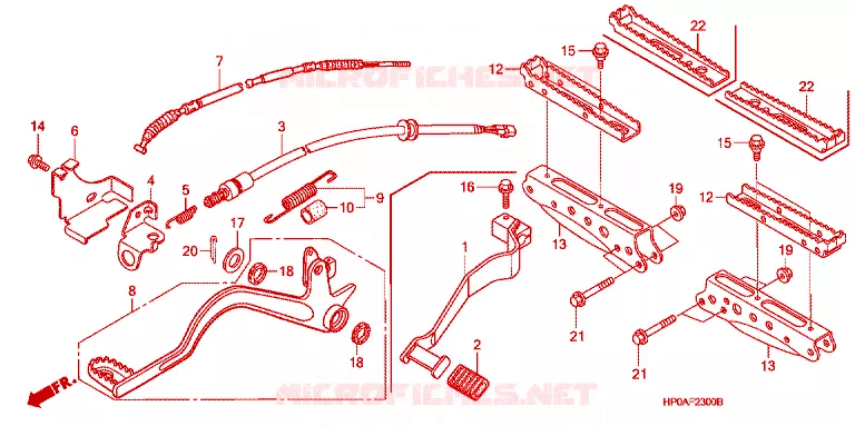 REPOSE PIED - PEDALE Honda ATV 500 FOURTRAX 2008  TRX500FM8
