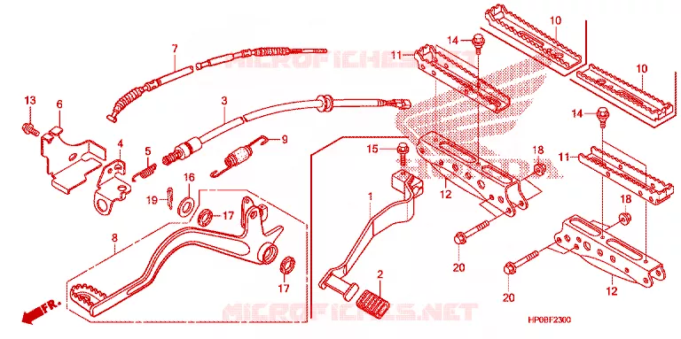REPOSE PIED - PEDALE Honda ATV 500 FOURTRAX 2011  TRX500FMB