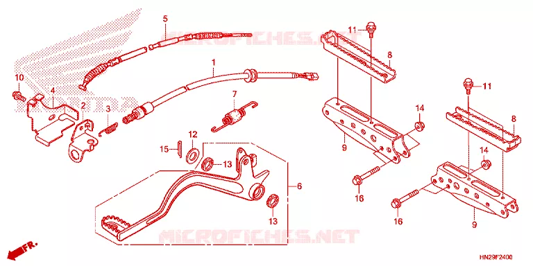 PEDALE - REPOSE PIED Honda ATV 500 FOURTRAX 2012  TRX500FPAC
