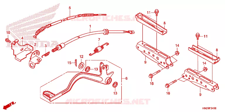 PEDALE - REPOSE PIED Honda ATV 500 FOURTRAX 2014  TRX500FPAE