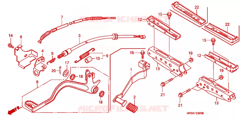 REPOSE PIED - PEDALE Honda ATV 500 FOURTRAX 2008  TRX500FPE8