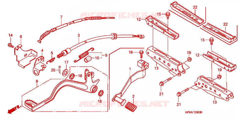 REPOSE PIED - PEDALE Honda ATV 500 FOURTRAX 2008  TRX500FPM8