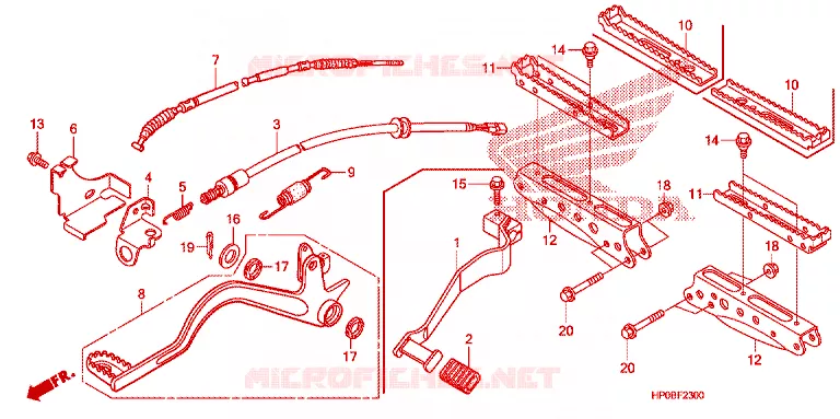 REPOSE PIED - PEDALE Honda ATV 500 FOURTRAX 2011  TRX500FPMB