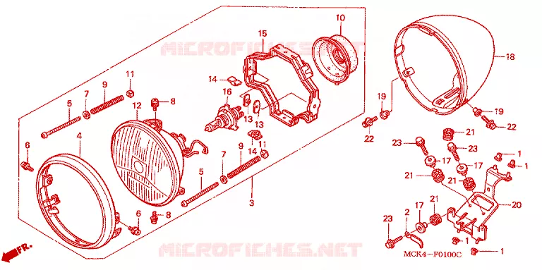 PHARE Honda MOTO 1100 SHADOW 2004  VT1100C24