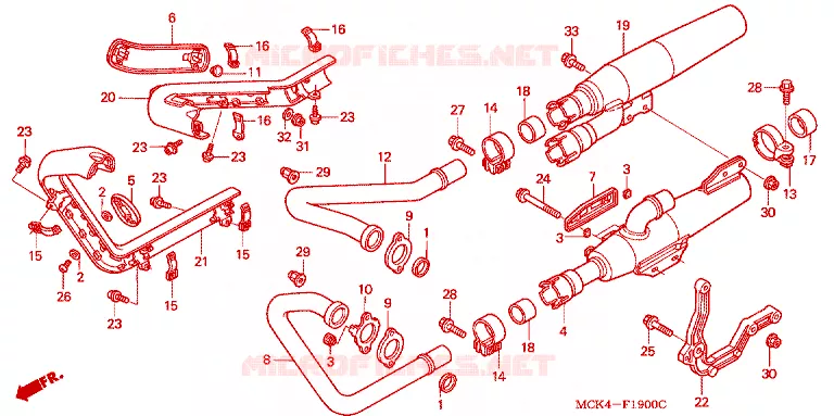 SILENCIEUX D'ECHAPPEMENT Honda MOTO 1100 SHADOW 2005  VT1100C25