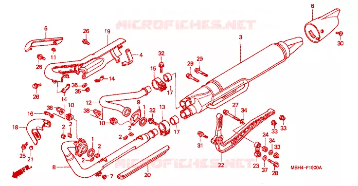 SILENCIEUX D'ECHAPPEMENT Honda MOTO 1100 SHADOW 2002  VT1100C32