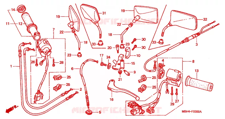 COMMODOS - POIGNEES Honda MOTO 1100 SHADOW 1998  VT1100C3W
