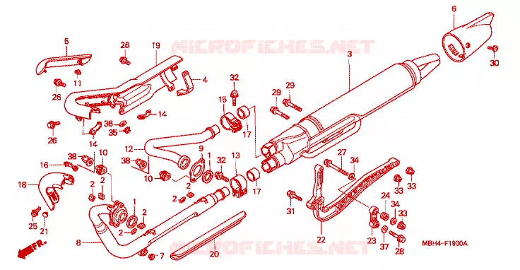 SILENCIEUX D'ECHAPPEMENT Honda MOTO 1100 SHADOW 2000  VT1100C3X
