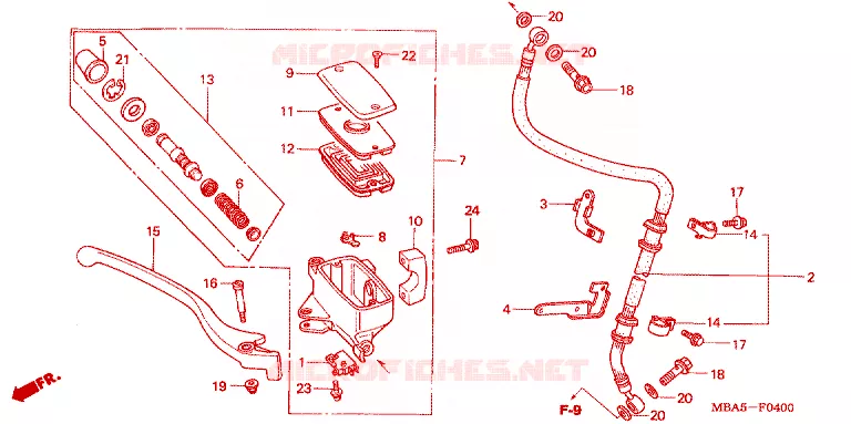 MAITRE CYLINDRE DE FREIN AVANT Honda MOTO 750 SHADOW 2003  VT750CDB3