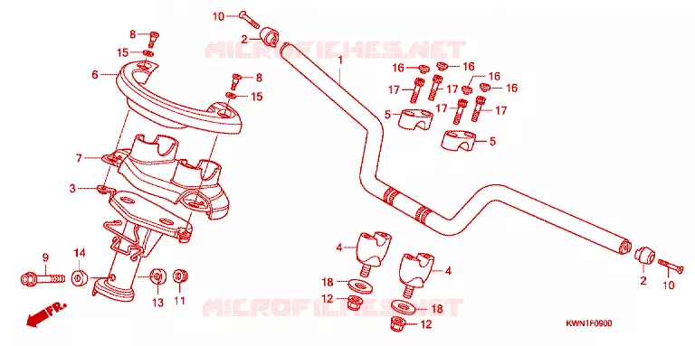 GUIDON - CARENAGE Honda SCOOTER 125 PCX 2013  WW125EX2C