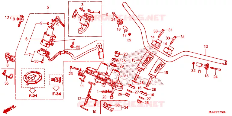 GUIDON - TE DE FOURCHE Honda MOTO 800 CROSSRUNNER 2017  VFR800XH