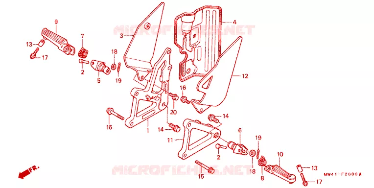 REPOSE PIED Honda MOTO 750 RC45 1995  RVF750RS