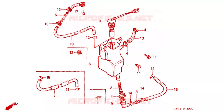 RESERVOIR D'HUILE Honda MOTO 80 CRM 1990  CRM80L