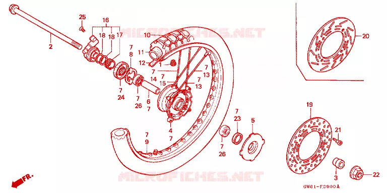 ROUE AVANT Honda MOTO 80 CRM 1990  CRM80L