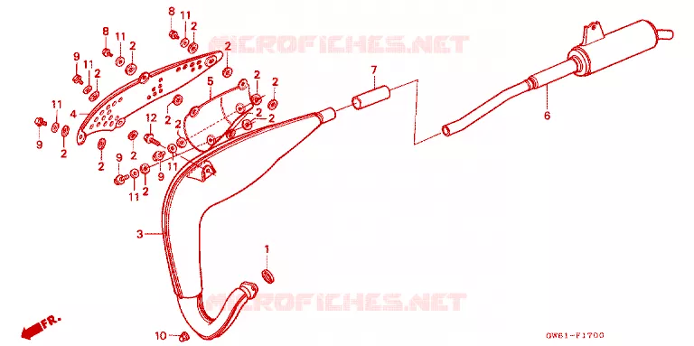 SILENCIEUX D'ECHAPPEMENT Honda MOTO 80 CRM 1991  CRM80L