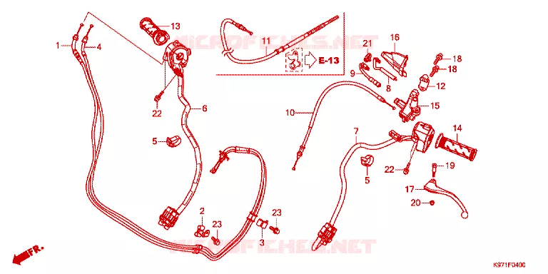 LEVIER DE GUIDON - CABLE - COMMODO Honda SCOOTER 150 PCX 2019  WW150AJ