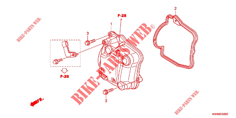 COUVERCLE DE CULASSE (WW125EX2A/EX2B) pour Honda PCX 125 de 2014