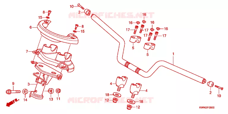 GUIDON - CARENAGE Honda SCOOTER 125 PCX 2010  WW125EX2A