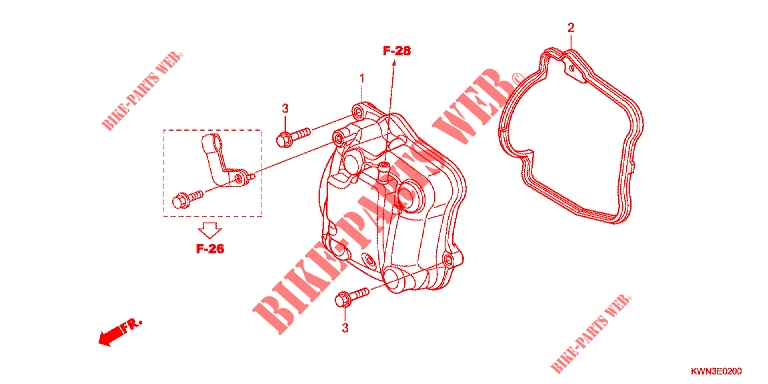 COUVERCLE DE CULASSE (WW125EX2A/EX2B) pour Honda PCX 125 de 2014
