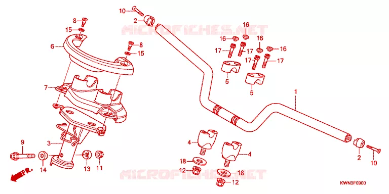 GUIDON - CARENAGE Honda SCOOTER 125 PCX 2010  WW125EX2A
