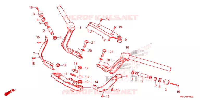 GUIDON - TE DE FOURCHE Honda MOTO 1800 GOLD-WING 2021  GL1800DAM