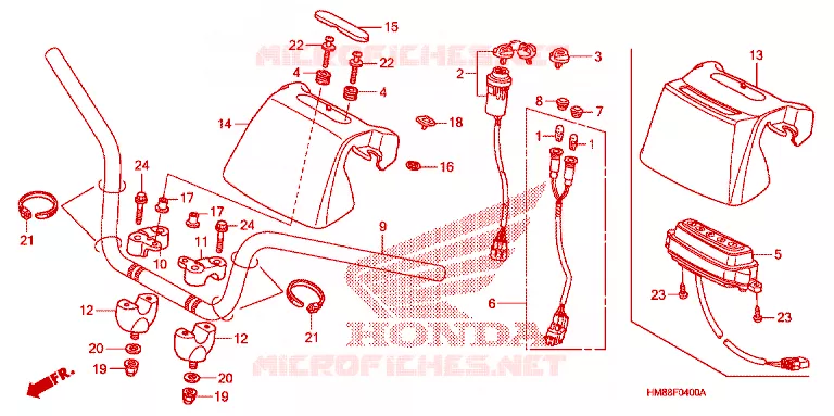 GUIDON Honda ATV 250 FOURTRAX 2007  TRX250TE7