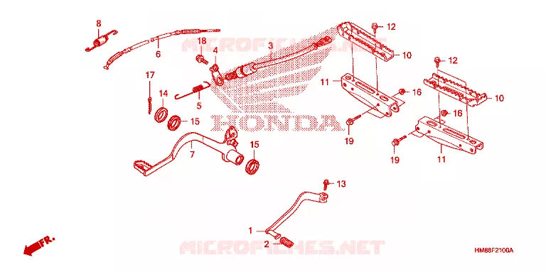 PEDALE - REPOSE PIED Honda ATV 250 FOURTRAX 2007  TRX250TE7