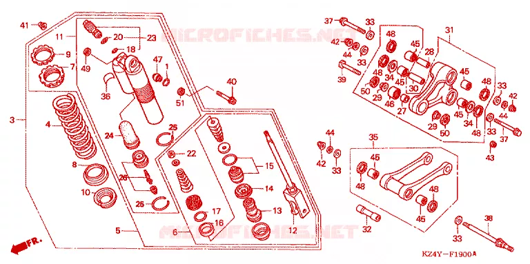 AMORTISSEUR ARRIERE Honda MOTO 125 CR 2000  CR125RY