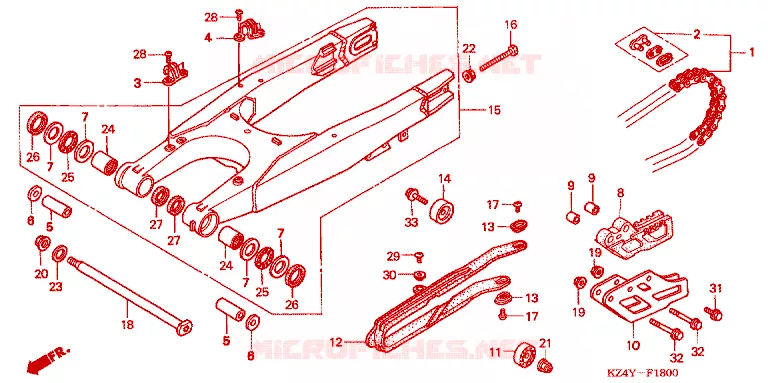 BRAS OSCILLANT Honda MOTO 125 CR 2000  CR125RY