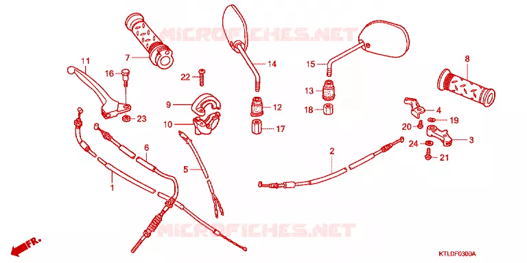 LEVIER DE GUIDON - CABLE Honda MOTO 100 WAVE 2010  AFS100SA