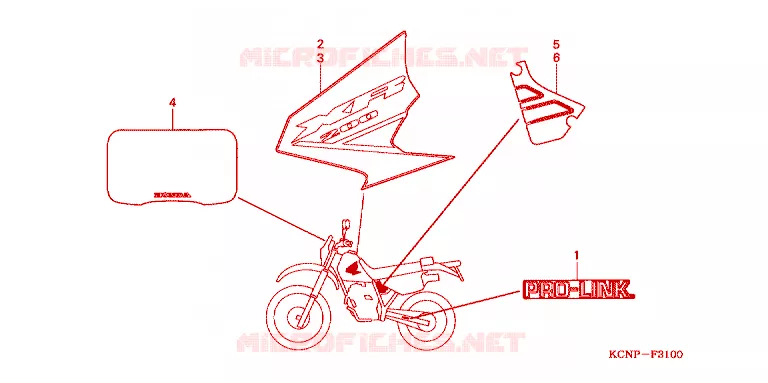 AUTOCOLLANTS Honda MOTO 200 XR 2003  XR2003