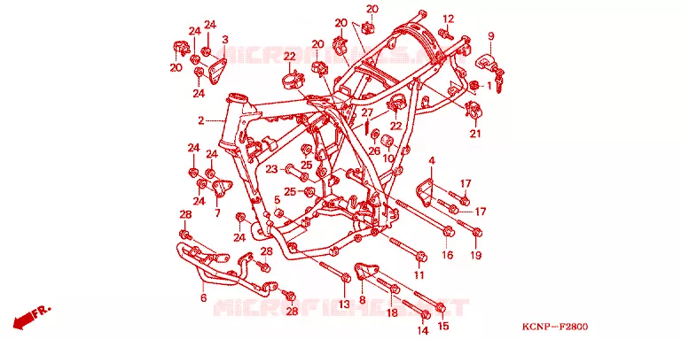 CADRE Honda MOTO 200 XR 2004  XR2003