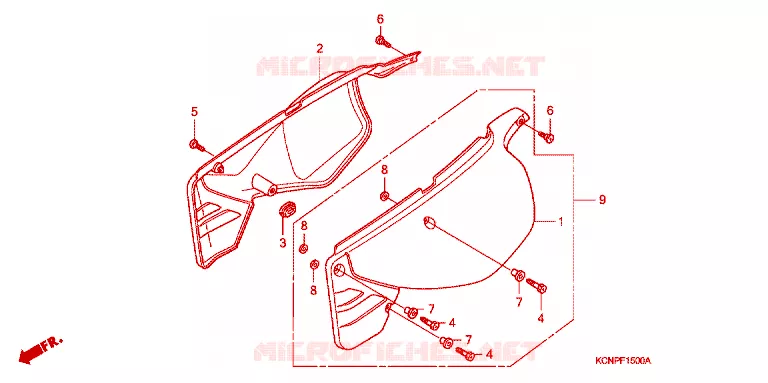 COUVERCLES LATERAUX Honda MOTO 200 XR 2003  XR2003