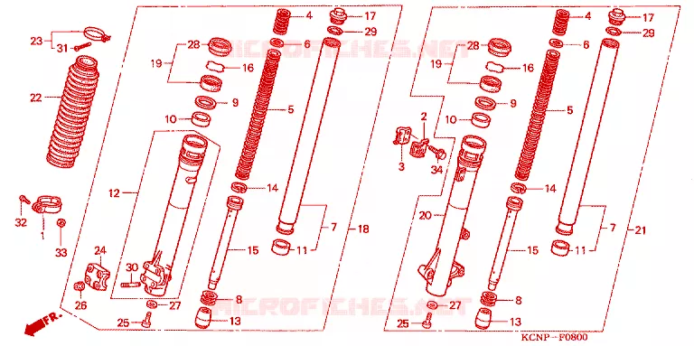 FOURCHE Honda MOTO 200 XR 2003  XR2003