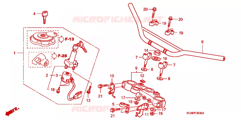 GUIDON - TE DE FOURCHE Honda MOTO 200 XR 2005  XR2005