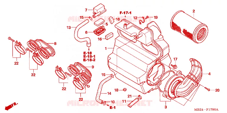 FILTRE A AIR Honda MOTO 600 HORNET 2004  CB600F4_A