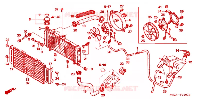 RADIATEUR Honda MOTO 600 HORNET 2004  CB600F4_A