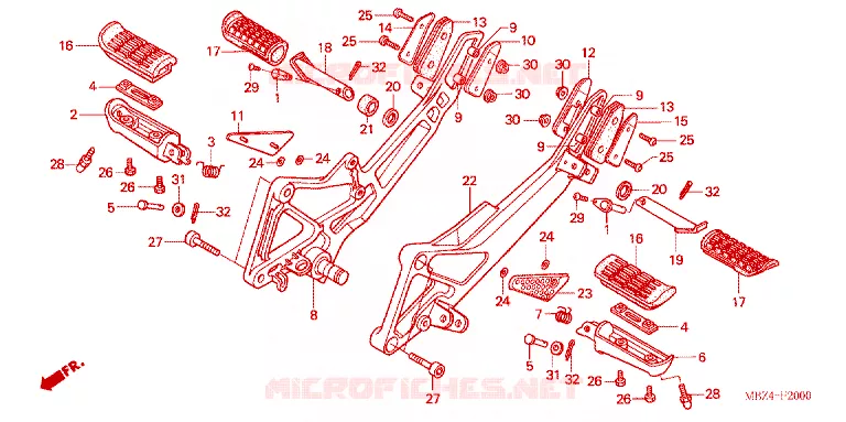 REPOSE PIED Honda MOTO 600 CB 2004  CB600F4_A