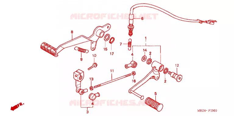 SELECTEUR - PEDALE DE FREIN Honda MOTO 600 HORNET 2004  CB600F4_A