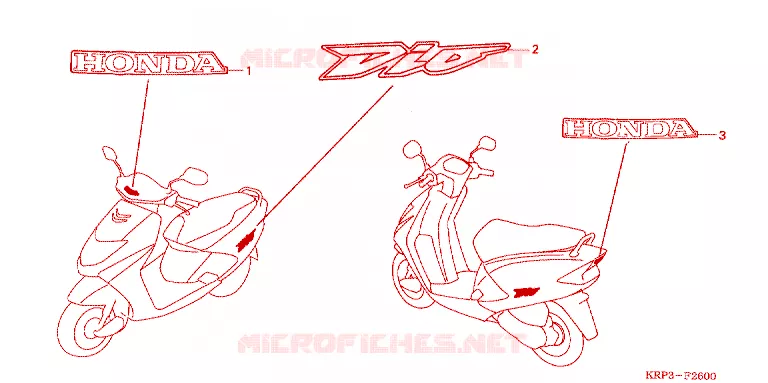 AUTOCOLLANTS Honda SCOOTER 100 AVIATOR 2004  SCV100F3