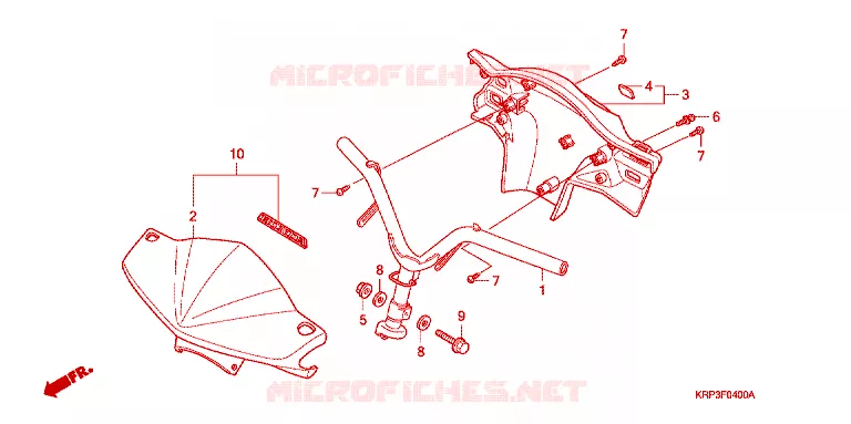 GUIDON - CARENAGE Honda SCOOTER 100 AVIATOR 2004  SCV100F3