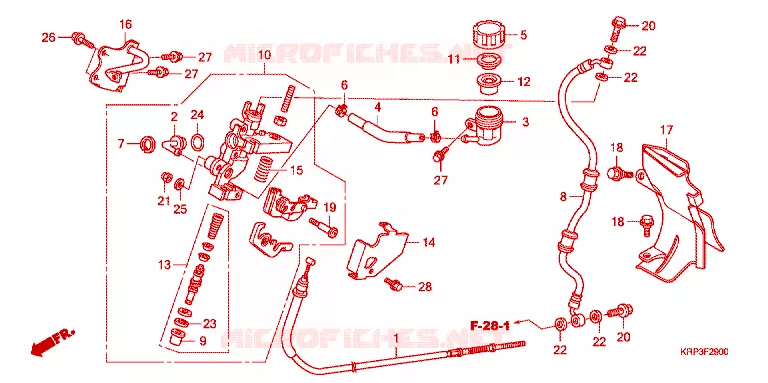 MAITRE-CYLINDRE DE FREIN Honda SCOOTER 110 AVIATOR 2010  SCV110GA
