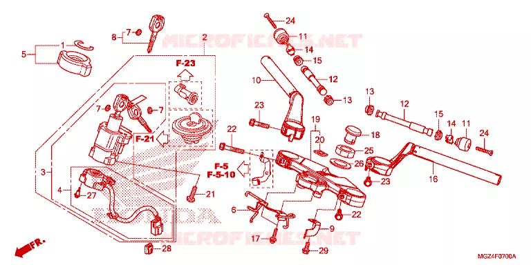 GUIDON - TE DE FOURCHE Honda MOTO 500 CBR 2014  CBR500RE