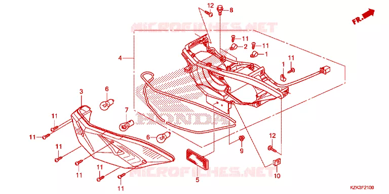 FEUX ARRIERE Honda SCOOTER 110 DIO 2013  SCV110FBD