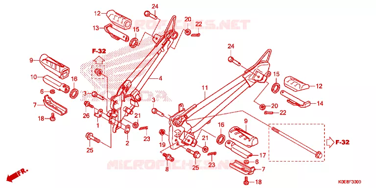 REPOSE PIED Honda MOTO 160 CBF 2020  CBF160FSK