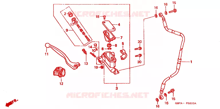 MAITRE CYLINDRE DE FREIN AVANT Honda MOTO 80 CR 2000  CR80RY